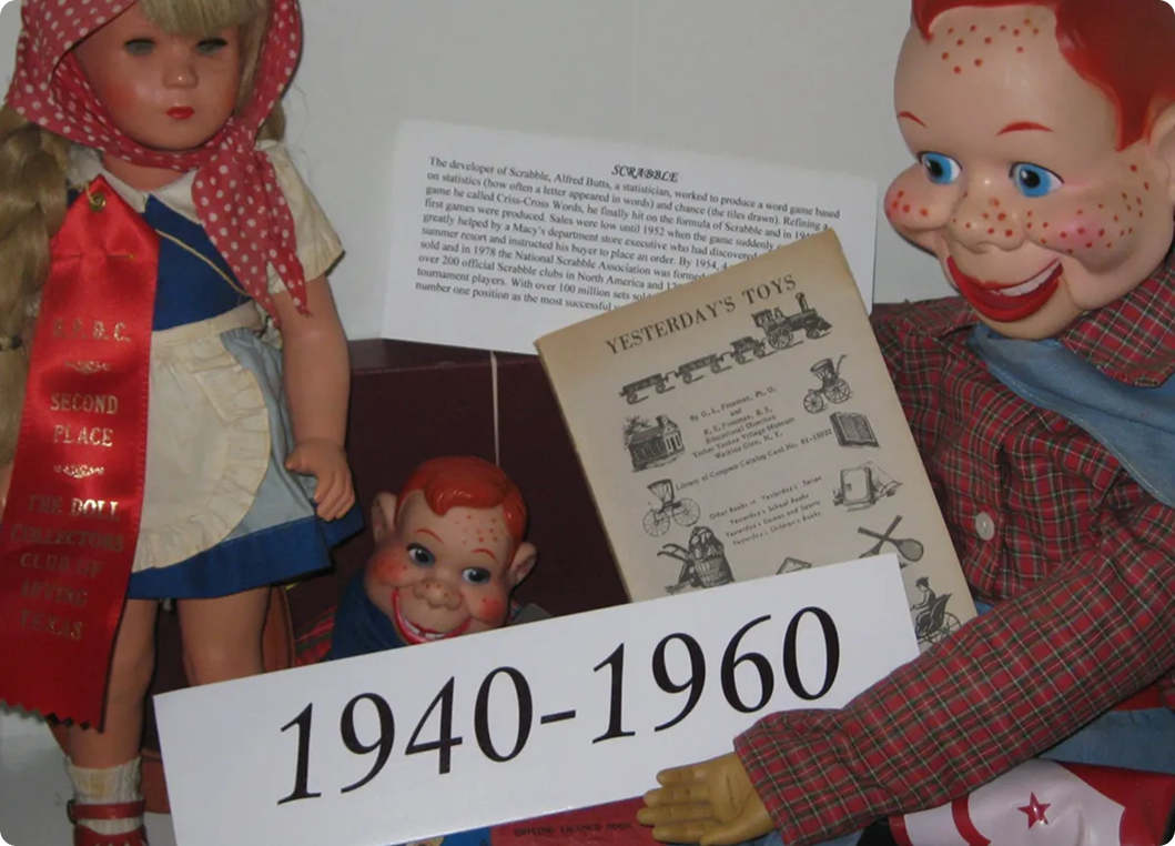 Vintage dolls and toys from 1940-1960.
