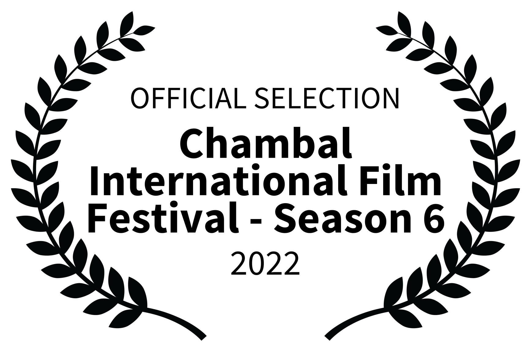 Laurel wreath silhouette on black background